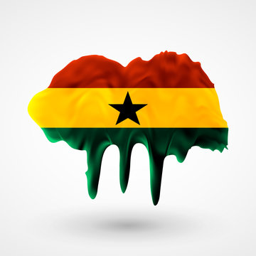 Flag of Ghana painted colors