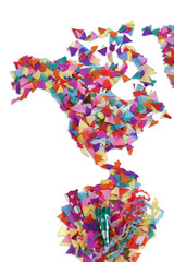 Map of North America made of confetti / with clipping path