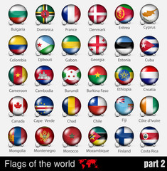 Flags of all countries in the 3d ball