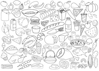 Hand drawn food vector collection