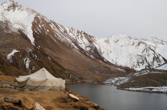 Tent for local people at the lake near Babusar Pass,Khagan Valle