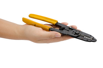 Obraz premium Hand hold cutting pliers