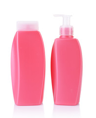 Shampoo and hair conditioner isolated on white