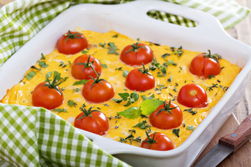Cheese and bread breakfast bake
