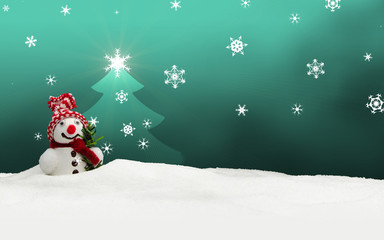 snowman Merry Christmas turquoise