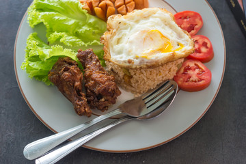 American style breakfast set, fried rice