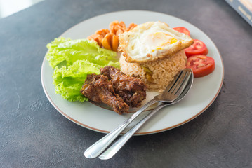 American style breakfast set, fried rice