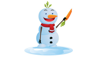 Happy snowman in Christmas