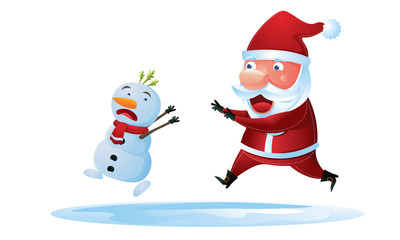 Santa catch a snowman