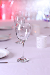 Table setting in restaurant