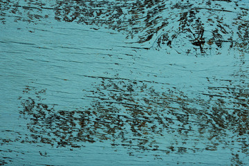 Blue old wood texture close-up background