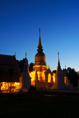 wat suan dok twilight view, chiang mai, Thailand