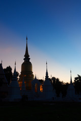 wat suan dok twilight view, chiang mai, Thailand