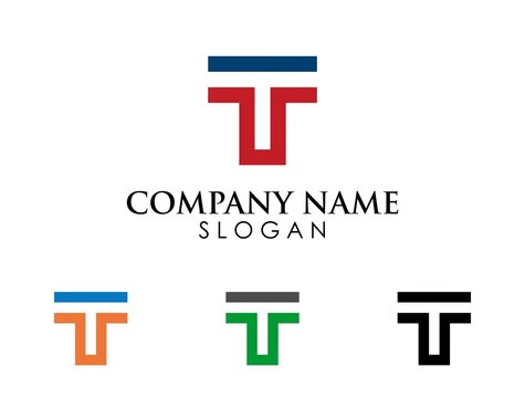 T letter square logo icon template 2