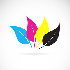 Vector image of an leaves in cmyk colors