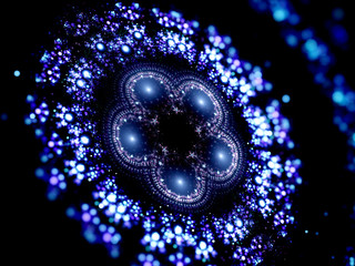Fototapeta premium Blue religious ornament in space