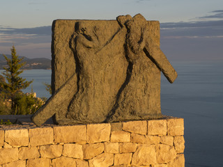 Sculpture sur chemin de croix, Dubrovnik., Mont Saint Serge.