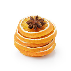 dried orange slices with anise star