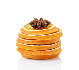 dried orange slices with anise star