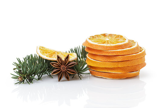 traditional christmas decorations dried orange anise star