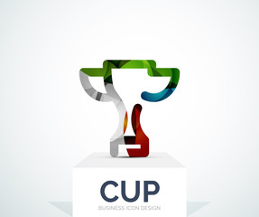 Abstract colorful logo design, cup