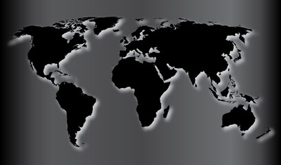 Black World Map Vector Illustration