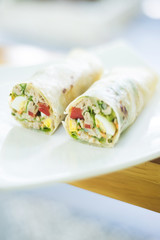 vegetarian tuna and egg wrap