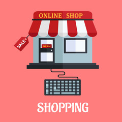 Online shopping flat design