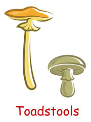 Cartoon isolated toadstools