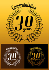 Congratulations 30 Year anniversary wreath