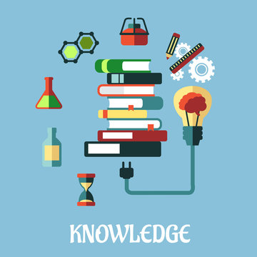 Knowledge and web education flat design