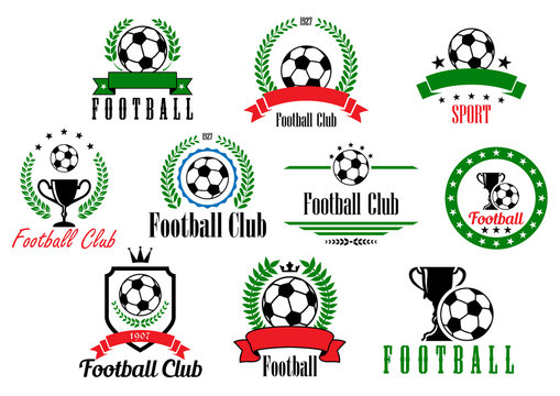 Set of football club badges and emblems
