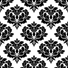 Black and white arabesque seamless pattern