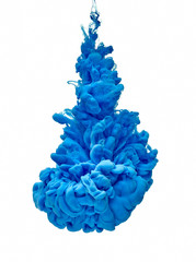 blue color paint ink pigment splash