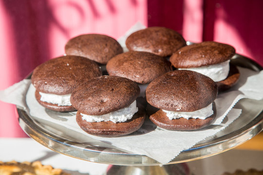 Whoopie Pies In Window Of A Maine Bakery