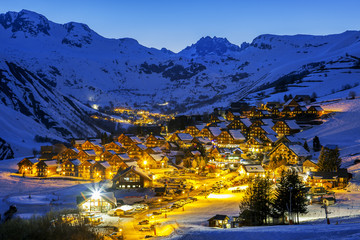 View of Saint Jean d'Arves by night