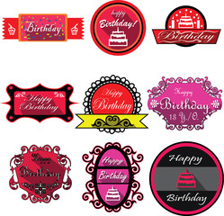 Birthday logo badges and labels