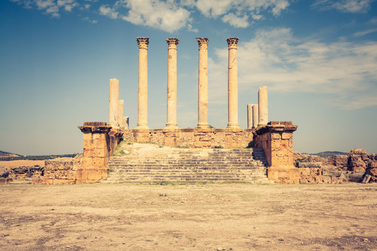 Thuburbo majus, Tunisia a few of the remaining pillars which onc