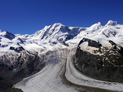 The Gorner Glacier, majestic view in Switzerland