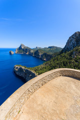 Fototapeta na wymiar Viewpoint on Cape Formentor on Majorca island, Spain