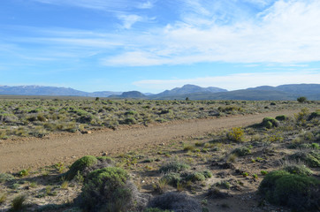 road in Patagonian steppe around Bariloche airport