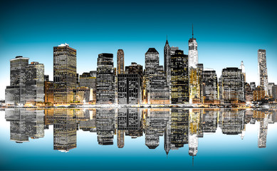 Panele Szklane Podświetlane  Panorama Nowego Jorku