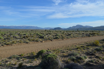 road in Patagonian steppe around Bariloche airport