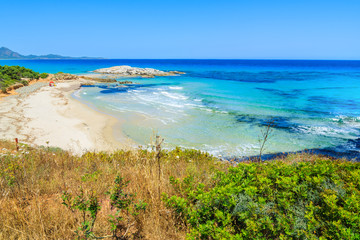 Costa Rei beach and turquoise sea view, Sardinia island, Italy