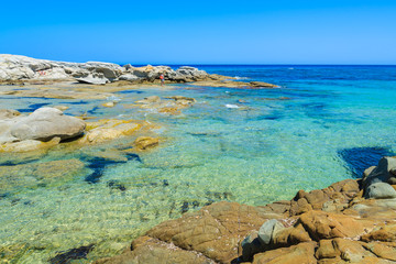 Peppino beach and crystal clear turquoise sea, Sardinia island