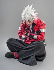Manga hero with sword