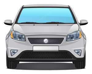 Vector silver Car - Front view