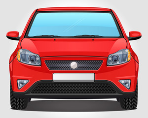 Vector red Car - Front view