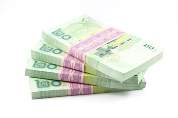 Thai money on white background