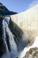 The dam of Verzasca on the italian part of Swtzerland